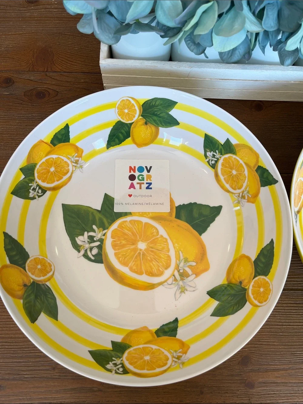 NWT Lemon Melamine Serving Bowls – Bright Yellow (Set of 2)